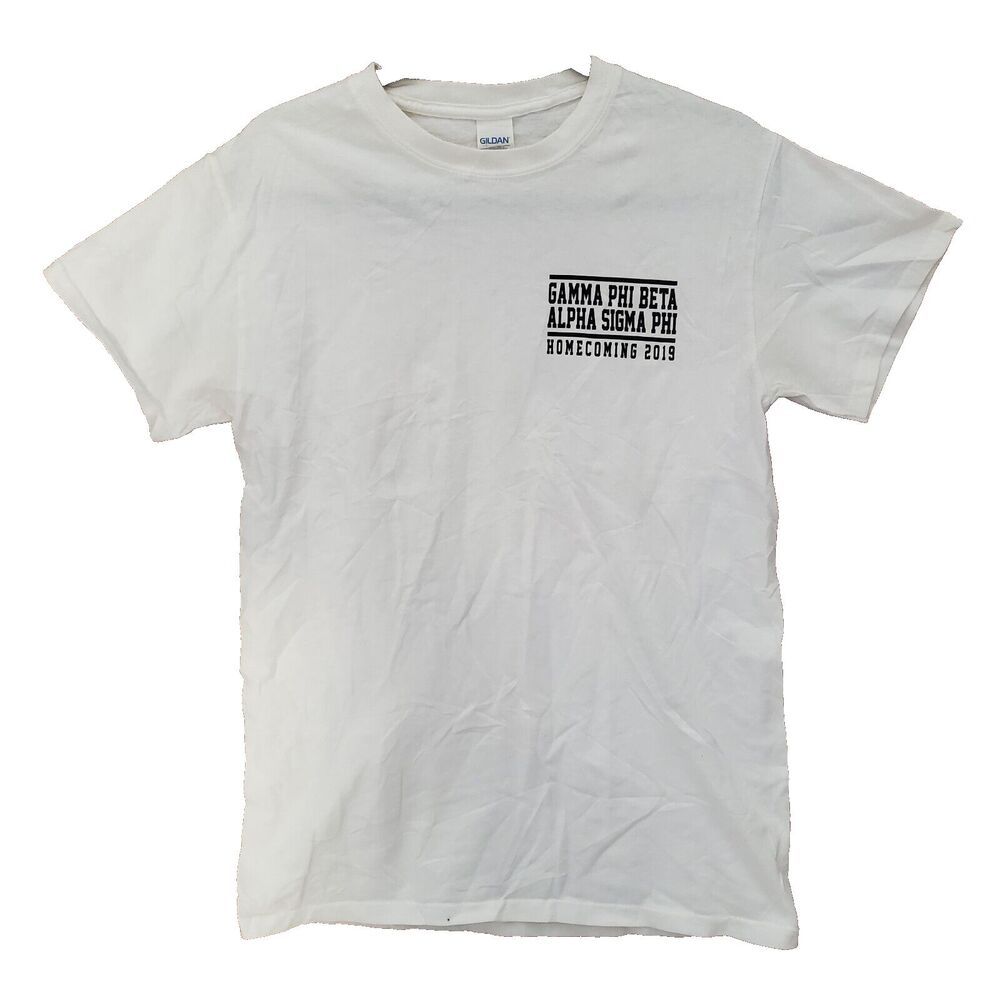 Gamma Phi Beta Alpha Sigma Phi T-Shirt Small White Homecoming 2019 Sorority GPHI
